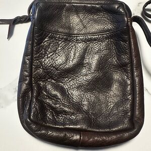 Sven Vintage Dark Brown Leather Crossbody Bag